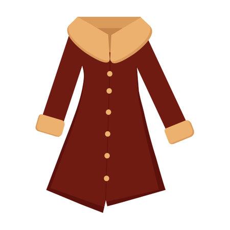 Coat with a collar on a white background for use in web design or clipartのイラスト素材