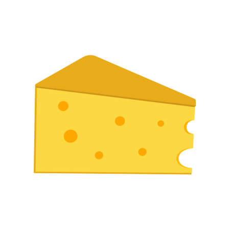 A piece of cheese with holes on a white background for use in web design or clipartのイラスト素材