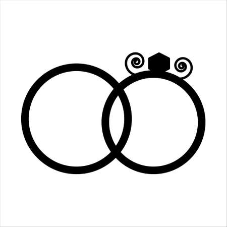 Two rings in the form of an icon on a white background for use in web design or clipartのイラスト素材