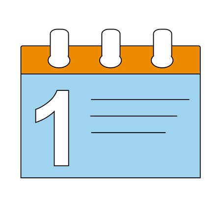 Color calendar icon of the first of September on a white background for use in clipart or web designのイラスト素材