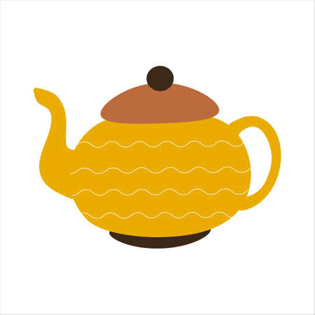 Yellow teapot for cafe design or web designのイラスト素材