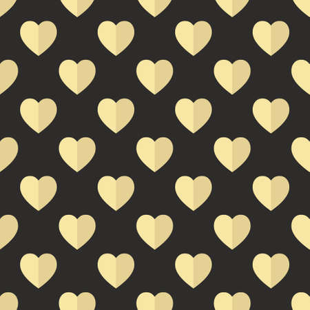 Golden heart pattern on black for wrapping paper designのイラスト素材