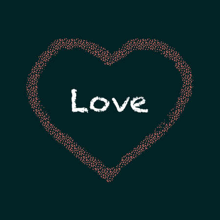 A heart with the inscription Love on a black backgroundのイラスト素材