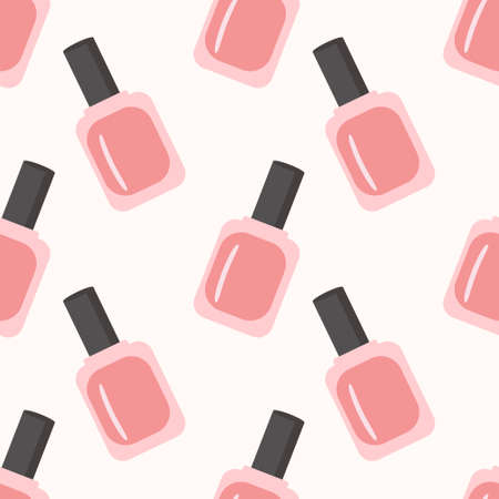 Pink nail polish pattern on a light backgroundのイラスト素材