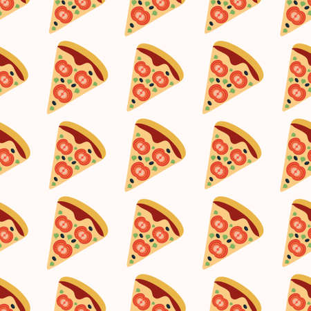 A pattern of a slice of pizza with tomatoes for use in web design.のイラスト素材