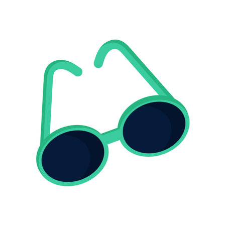 Green-framed glasses on a white background for website designのイラスト素材