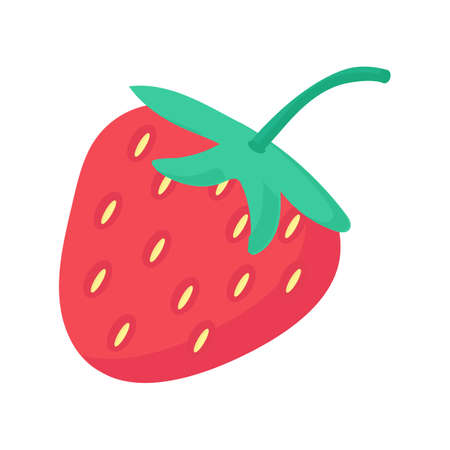 Ripe strawberries on a white background for the dessert menu in the cafeのイラスト素材