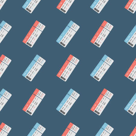 Pattern of plane tickets on a dark green backgroundのイラスト素材