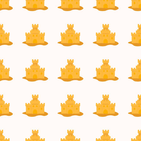 Sand castle pattern on a light background for design about tourismのイラスト素材