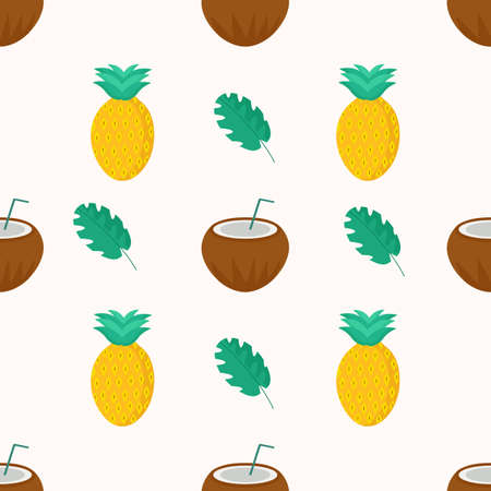 Coconut and pineapple pattern for use in web designのイラスト素材