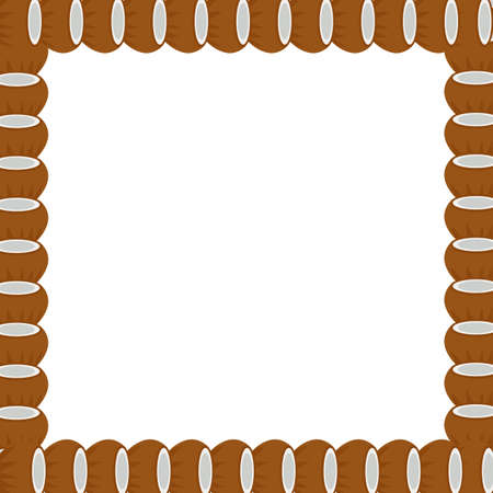 Coconut photo frame for culinary website designのイラスト素材