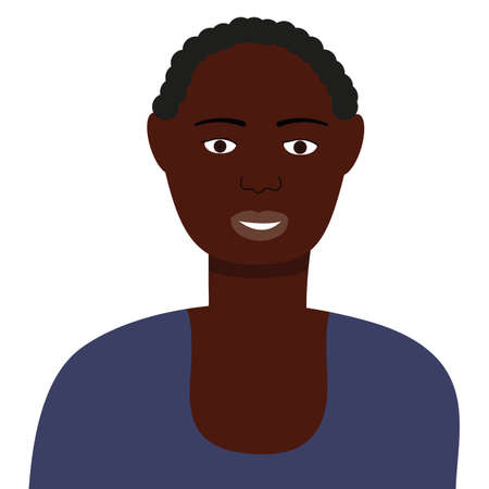Portrait of an African woman on a white backgroundのイラスト素材