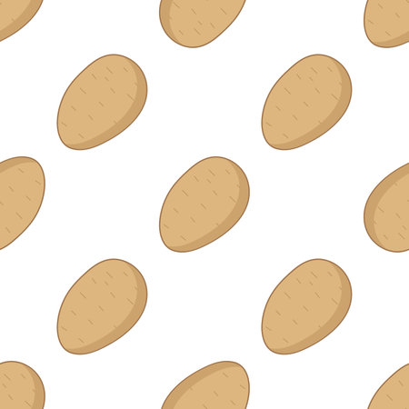 Potato pattern in the flat style on a white backgroundのイラスト素材