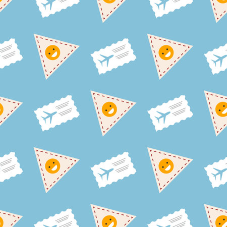 Emoticon and Airplane Pattern for Web Designのイラスト素材