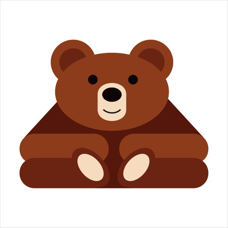 Bear in simple style on white backgroundのイラスト素材