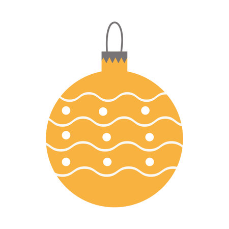 Ball with pattern in the form of Christmas toy. Vector isolated image for holiday Christmas designのイラスト素材