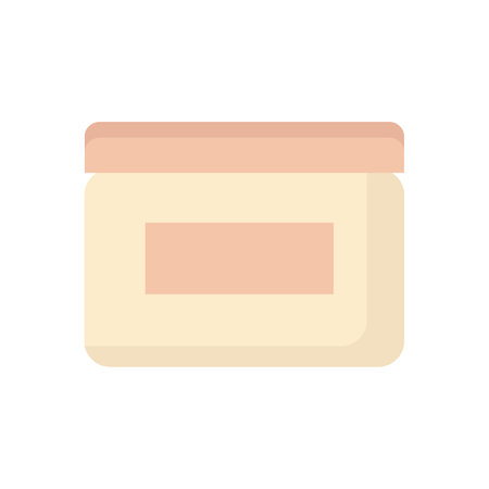 Face cream in jar with lid on white background. Vector isolated image for use in beauty or clipart designのイラスト素材