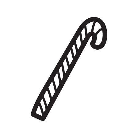 Christmas cane cane on white background. Vector isolated image for use in festive designのイラスト素材