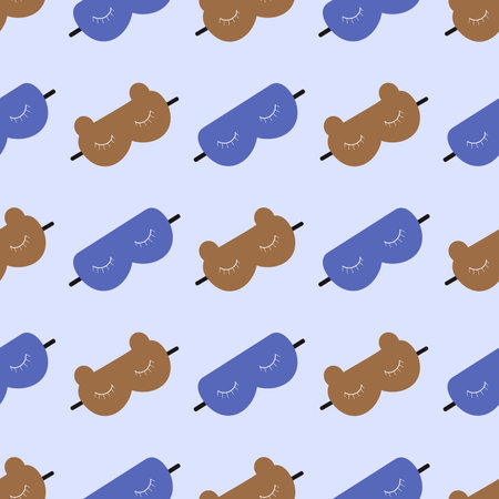 Pattern of blue and brown sleep mask. Vector image for use in textiles or web designのイラスト素材