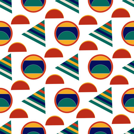 Abstract colored geometric pattern on a whiteのイラスト素材