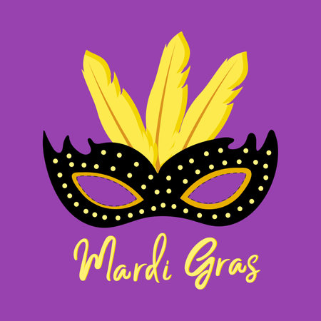 Festive banner on purple Mardi Gras backgroundのイラスト素材