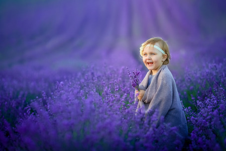 A little happiness in an endless fieldの写真素材