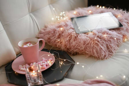 Christmas concept details without people in pinkの写真素材