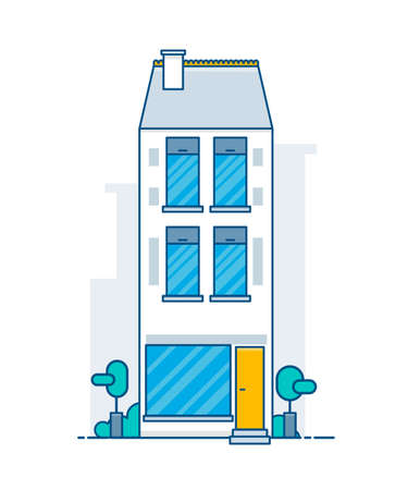 House building facade on white background vector illustration.のイラスト素材