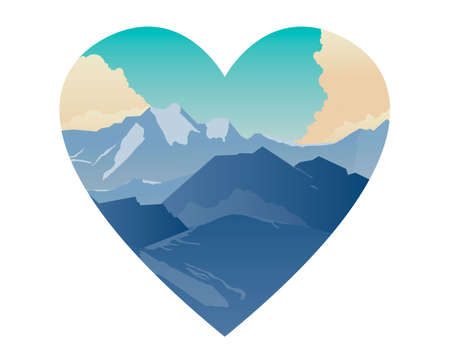 Mountains landscape background vector illustration - Vektorgrafikのイラスト素材