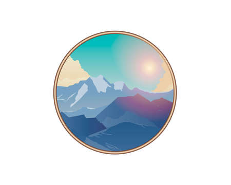 Mountains landscape background vector illustration - Vektorgrafikのイラスト素材