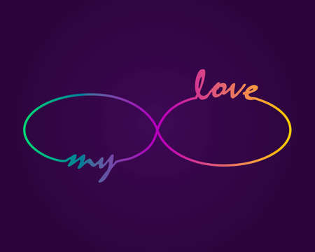 Vector infinity symbol. Gradient repetition and unlimited cycling icon icon sign sign. My love...
