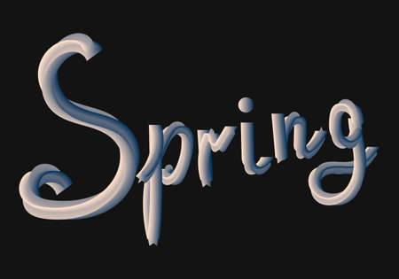 colorful tube lettering 3d style Spring for banner, cards and other design element