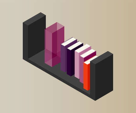 Bookcase vector isometric concept vector illustration-vektorgrafik. Office cupboard furniture.のイラスト素材