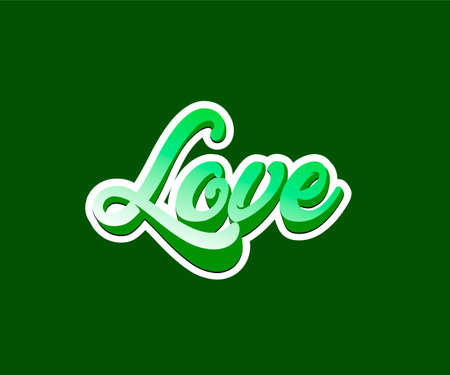 The lettering words love. Colorful letter calligraphy.のイラスト素材