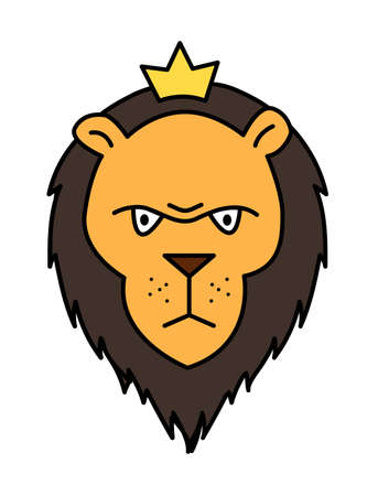cute vector illustration of a lion in cartoon styleのイラスト素材