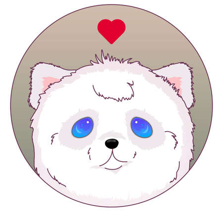 White bear head icon. Kawaii vector illustrationのイラスト素材