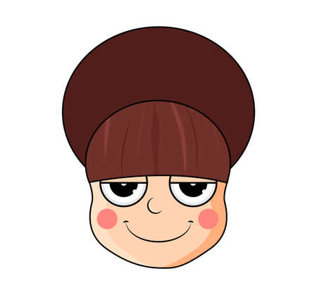 Head of cute girl with smug expression.のイラスト素材