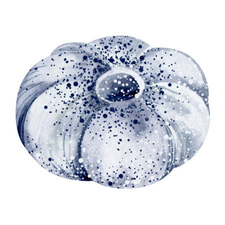 Watercolor illustration of pumpkin. Hand drawn illustration on white background.の写真素材