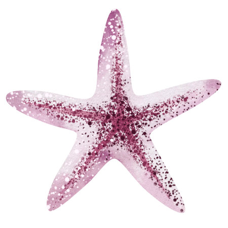 Starfish isolated on white background. Watercolor hand drawn illustration.の写真素材