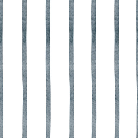 Classic stripe wallpaper with blue lines. Hand-drawn watercolor design for wrapping paper, textile, or wallpaper. Background for baby and children's rooms, for textile design or wrapping paper.の写真素材