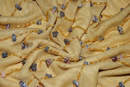 Fabric with beads and stonesの写真素材