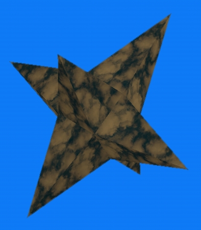 3D symbol in the form of six-pointed star on a blue background color