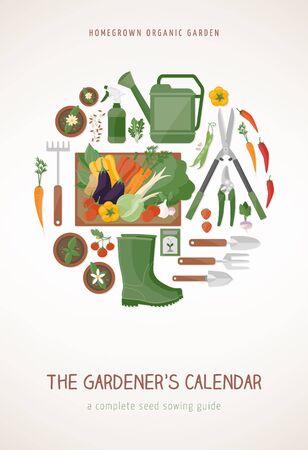 Gardener calendarのイラスト素材
