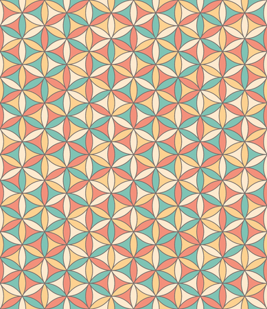 Flower of life seamless pattern, sacred geometry and esoteric symbolsのイラスト素材