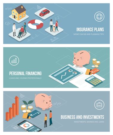 Finance and insurance plansのイラスト素材
