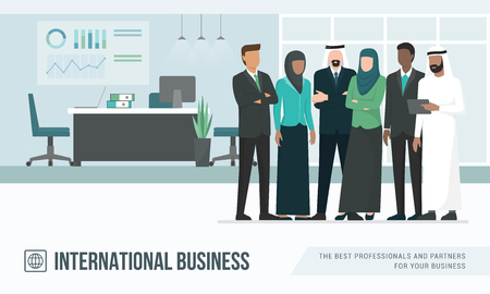 Muslim arab business people in the office, international business conceptのイラスト素材