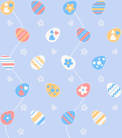 Easter seamless pattern with colorful decorated eggsのイラスト素材