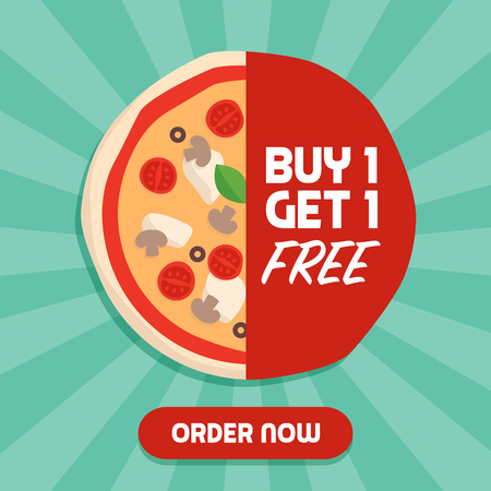 Pizza promotional sale design advertisement and social media postのイラスト素材