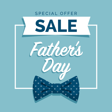Father's day promotional sale advertisement and social media post with polka dot bow tieのイラスト素材