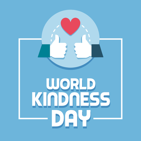 World kindness day and respect social media post with thumbs up and heartのイラスト素材